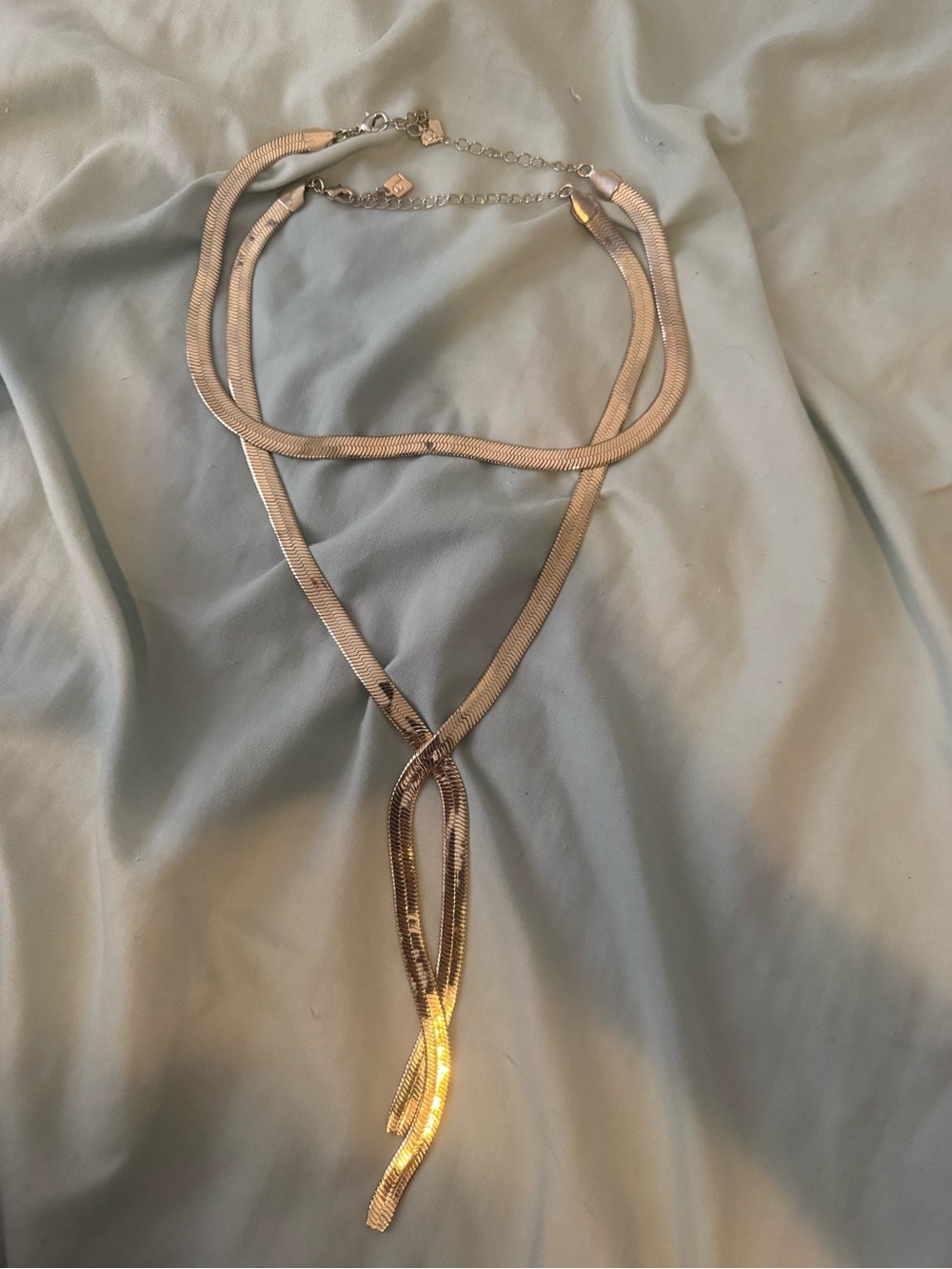 Delicate Gold-Tone Layered Lariat Necklace